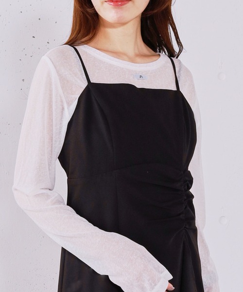 archives（アルシーヴ）の「ラッフルチェックキャミワンピース（ワンピース・レディース・グレー/ブラック/ホワイト×ブラック・MEDIUM）」の6枚目の写真