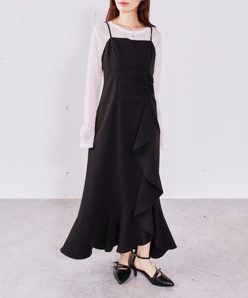 archives（アルシーヴ）の「ラッフルチェックキャミワンピース（ワンピース・レディース・グレー/ブラック/ホワイト×ブラック・MEDIUM）」の11枚目の写真