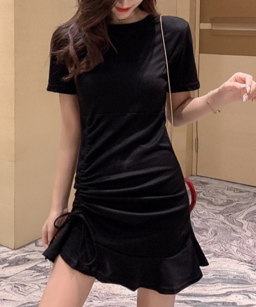 NANEA(ナネア)の「サイドギャザーフリルミニワンピース(ワンピース・レディース・グレー/ブラック/ホワイト・MEDIUM)」の11枚目の写真