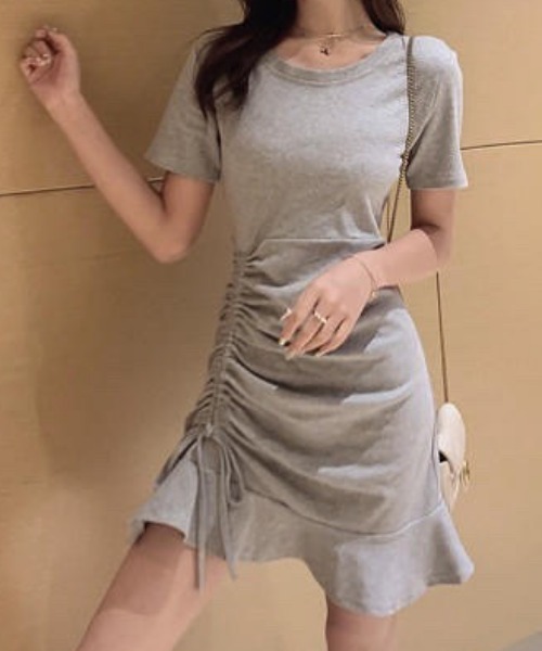 NANEA(ナネア)の「サイドギャザーフリルミニワンピース(ワンピース・レディース・グレー/ブラック/ホワイト・MEDIUM)」の20枚目の写真
