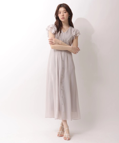 Rirandture（リランドチュール）の「ピンタックレースワンピース（ワンピース・レディース・グレイッシュベージュ/ダークブラウン・2/1）」の11枚目の写真