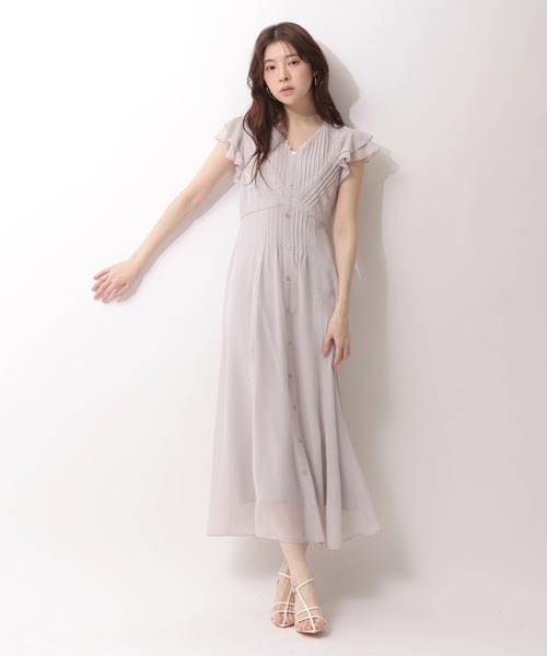 Rirandture（リランドチュール）の「ピンタックレースワンピース（ワンピース・レディース・グレイッシュベージュ/ダークブラウン・2/1）」の12枚目の写真