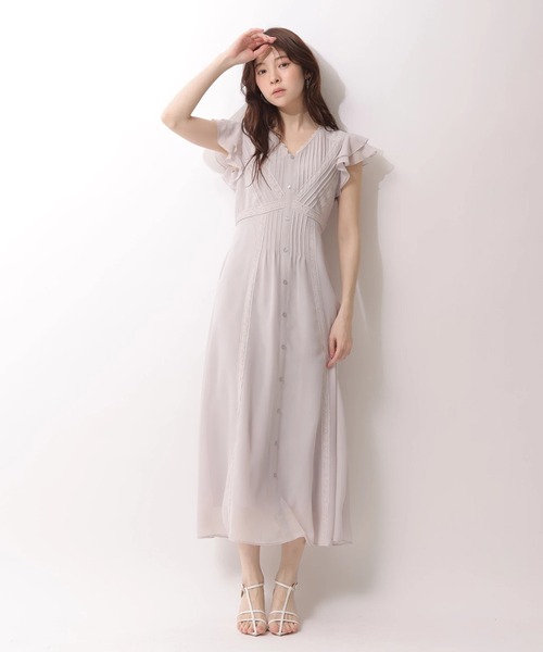 Rirandture（リランドチュール）の「ピンタックレースワンピース（ワンピース・レディース・グレイッシュベージュ/ダークブラウン・2/1）」の13枚目の写真