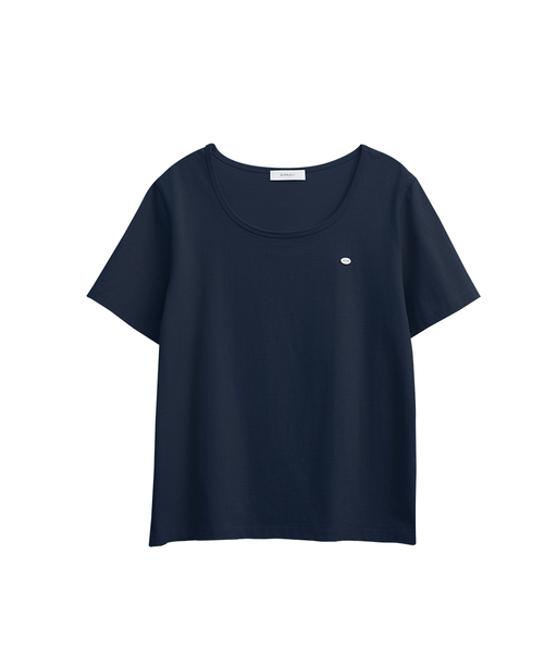 SLOWLOLLI(スローローリ)の「U neck short sleeve t-shirt_4 Colors(Tシャツ/カットソー・レディース・ブラック/ブラウン/アイボリー/Beige・FREE)」の2枚目の写真