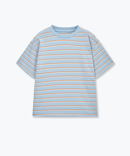 MUSINSA STANDARD KIDS（ムシンサスタンダードキッズ）の「マルチストライプクルーネックTシャツ3 [スカイブルー]（Tシャツ/カットソー・レディース・その他・110/120/130/140/150/160）」の3枚目の写真
