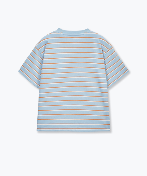 MUSINSA STANDARD KIDS（ムシンサスタンダードキッズ）の「マルチストライプクルーネックTシャツ3 [スカイブルー]（Tシャツ/カットソー・レディース・その他・110/120/130/140/150/160）」の4枚目の写真