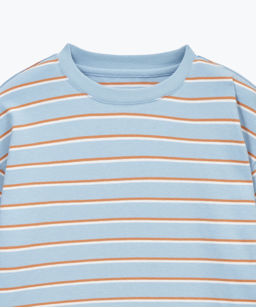 MUSINSA STANDARD KIDS（ムシンサスタンダードキッズ）の「マルチストライプクルーネックTシャツ3 [スカイブルー]（Tシャツ/カットソー・レディース・その他・110/120/130/140/150/160）」の5枚目の写真