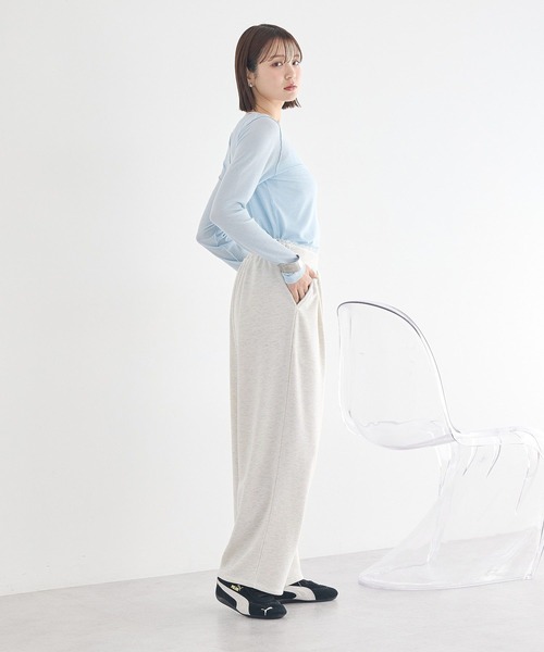 earth music&ecology（アースミュージックアンドエコロジー）の「微シアーメロープルオーバー（Tシャツ/カットソー・レディース・オフホワイト/グレー/ブラック/ライトブルー/ライトパープル・FREE）」の18枚目の写真