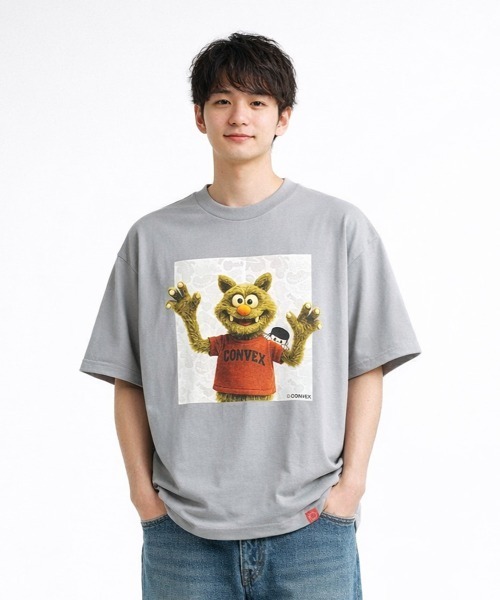 CONVEX（コンベックス）の「ﾊﾟﾍﾟｯﾄCAT / WIDE-T（大人）（Tシャツ/カットソー・メンズ・チャコールグレー/グレー・LARGE/MEDIUM）」の2枚目の写真