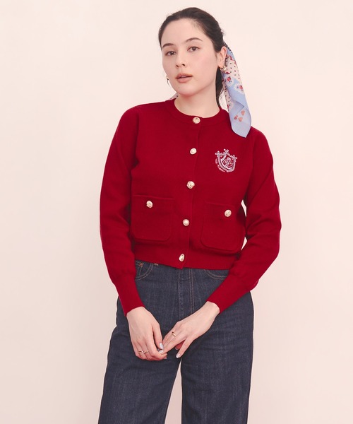 Cath Kidston(キャスキッドソン)の「刺繍ニットカーディガンジャケット Love Notes(ニット/セーター・レディース・サックスブルー/グレー/レッド/ネイビー/アイボリー・FREE)」の15枚目の写真