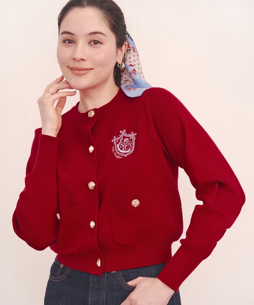 Cath Kidston(キャスキッドソン)の「刺繍ニットカーディガンジャケット Love Notes(ニット/セーター・レディース・サックスブルー/グレー/レッド/ネイビー/アイボリー・FREE)」の14枚目の写真