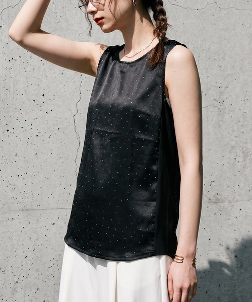 antiqua(アンティカ)の「サテン スタッズ タンクトップ(タンクトップ・レディース・ホワイト/ブラック・ONESIZE)」の10枚目の写真