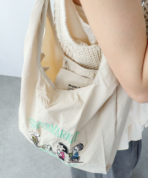 Three Four Time(スリーフォータイム)の「【PEANUTS】ストラップツキショッパーBAG(トートバッグ・レディース・ブラック/ベージュ/シルバー・FREE)」の7枚目の写真