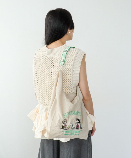 Three Four Time(スリーフォータイム)の「【PEANUTS】ストラップツキショッパーBAG(トートバッグ・レディース・ブラック/ベージュ/シルバー・FREE)」の9枚目の写真