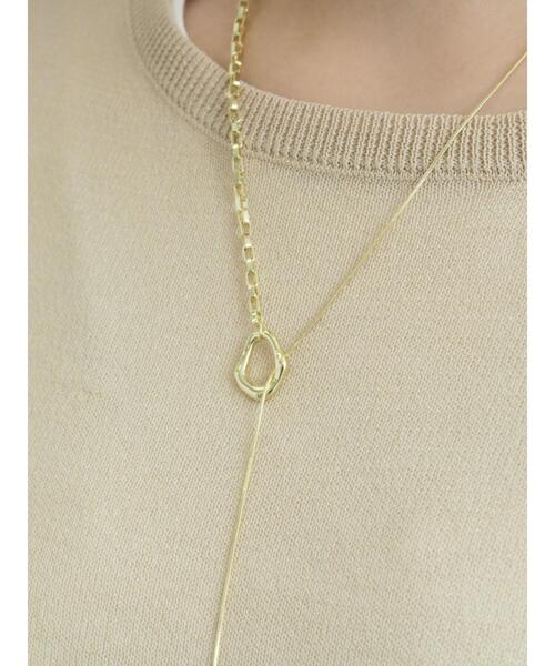 Samansa Mos2（サマンサ モスモス）の「ミックスチェーンネックレス（ネックレス・レディース・シルバー/ゴールド・F）」の4枚目の写真