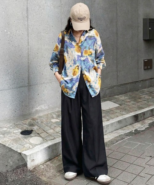 antiqua（アンティカ）の「ダブルタック ワイドパンツ（その他パンツ・レディース・ベージュ/グリーン/ブラック/グレー/ブルー・MEDIUM/LARGE）」の9枚目の写真