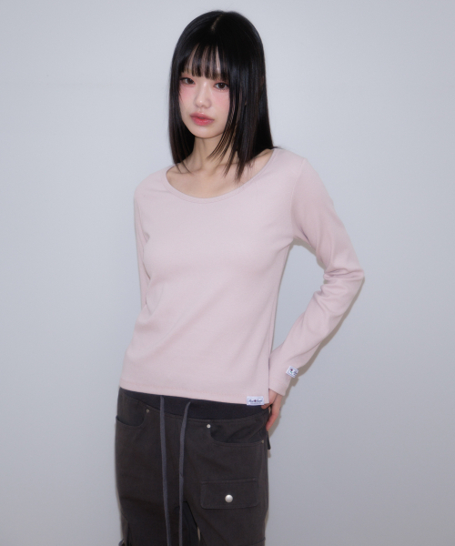 ROSEFRANTZ（ロゼフランツ）の「Essential Rose Label Long Sleeve [Pale Pink]（Tシャツ/カットソー・レディース・ライトピンク・SMALL/MEDIUM）」の2枚目の写真