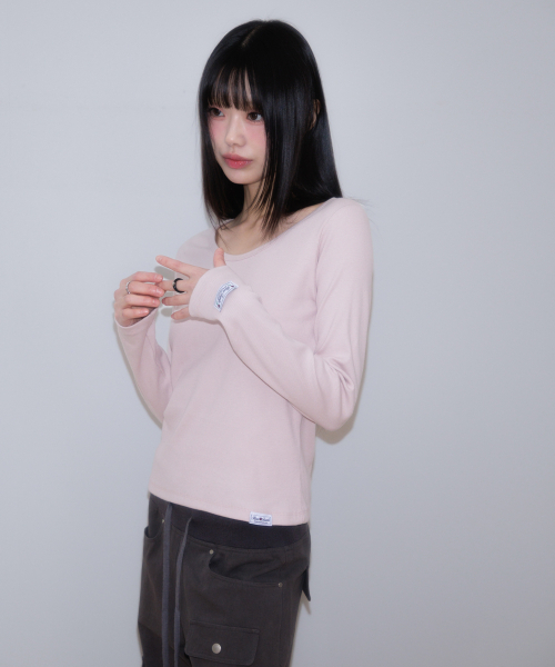 ROSEFRANTZ（ロゼフランツ）の「Essential Rose Label Long Sleeve [Pale Pink]（Tシャツ/カットソー・レディース・ライトピンク・SMALL/MEDIUM）」の4枚目の写真