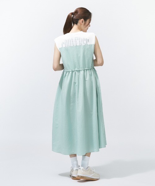 CONVERSE（コンバース）の「コンバース  SEERSUCKER DOCKING ONEPIECE L シアサッカーワンピース（ワンピース・レディース・ブルー/ネイビー/チャコール・M/L）」の6枚目の写真