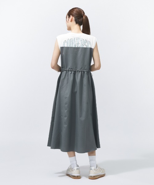 CONVERSE（コンバース）の「コンバース  SEERSUCKER DOCKING ONEPIECE L シアサッカーワンピース（ワンピース・レディース・ブルー/ネイビー/チャコール・M/L）」の7枚目の写真