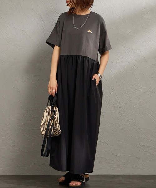 KELTY（ケルティ）の「[KELTY/ケルティ] 別注 異素材切替 ウエストギャザー ワンピース（ワンピース・レディース・ベージュ/ブラック/チャコールグレー・F）」の11枚目の写真