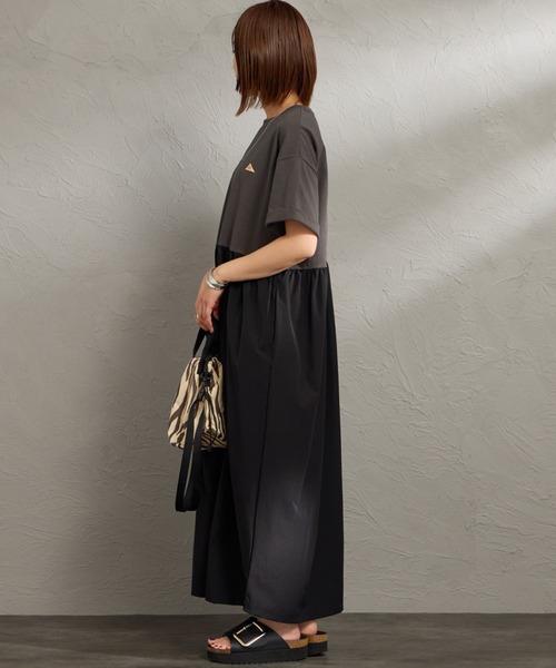KELTY（ケルティ）の「[KELTY/ケルティ] 別注 異素材切替 ウエストギャザー ワンピース（ワンピース・レディース・ベージュ/ブラック/チャコールグレー・F）」の12枚目の写真