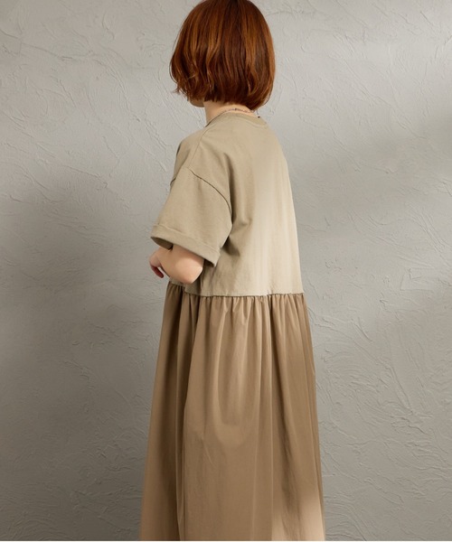 KELTY（ケルティ）の「[KELTY/ケルティ] 別注 異素材切替 ウエストギャザー ワンピース（ワンピース・レディース・ベージュ/ブラック/チャコールグレー・F）」の17枚目の写真