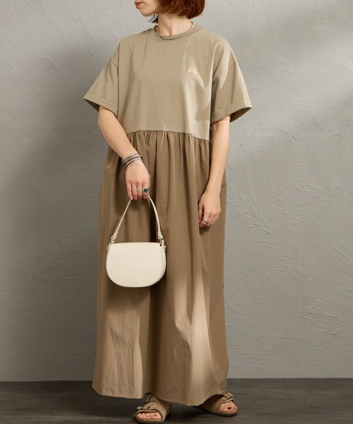 KELTY（ケルティ）の「[KELTY/ケルティ] 別注 異素材切替 ウエストギャザー ワンピース（ワンピース・レディース・ベージュ/ブラック/チャコールグレー・F）」の19枚目の写真