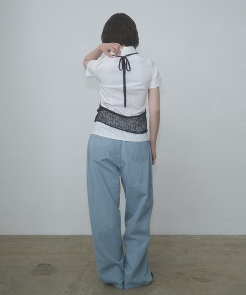 FEKETE(フェケテ)の「gather compact-fit shirt / ギャザータイトシャツ(シャツ/ブラウス・レディース・グレー/ネイビー/ブラック/ミント/ホワイト・SMALL/LARGE/MEDIUM)」の18枚目の写真