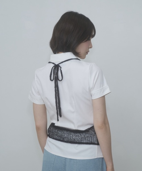 FEKETE(フェケテ)の「gather compact-fit shirt / ギャザータイトシャツ(シャツ/ブラウス・レディース・グレー/ネイビー/ブラック/ミント/ホワイト・SMALL/LARGE/MEDIUM)」の13枚目の写真