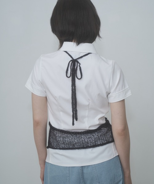 FEKETE(フェケテ)の「gather compact-fit shirt / ギャザータイトシャツ(シャツ/ブラウス・レディース・グレー/ネイビー/ブラック/ミント/ホワイト・SMALL/LARGE/MEDIUM)」の15枚目の写真