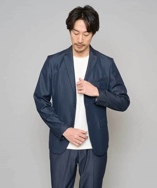 a.v.v（アーヴェヴェ）の「【SET UP対応 / 接触冷感 / イージーケア】デニムライクストレッチスマートジャケット（その他アウター・メンズ・チャコールグレー/ネイビー・46/50/48/52）」の11枚目の写真