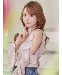 EATME | 【日比谷花壇コラボ】フリルオープンショルダーフラワーブラウス(シャツ/ブラウス)