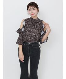 EATME | 【日比谷花壇コラボ】フリルオープンショルダーフラワーブラウス(シャツ/ブラウス)