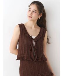 Now me. by NYLON JAPAN | クロシェニットフリルトップス(ニット/セーター)