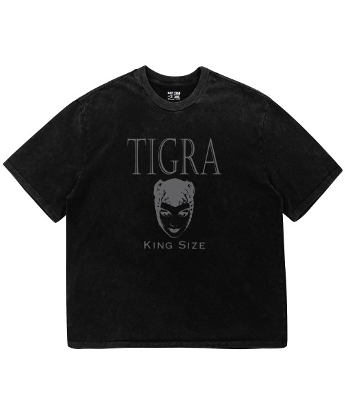 NAVYTEAM(ネイビーチーム)の「TIGRA KING SIZE ピグメントダイング半袖Tシャツ(Tシャツ/カットソー・レディース・ブラック×グレー/ブラック×ホワイト・1/2/3)」の3枚目の写真