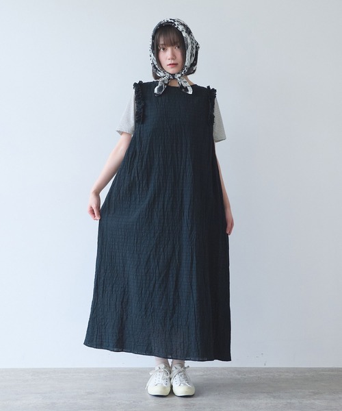 bulle de savon(ビュルデサボン)の「△レノクロス frill ワンピース(ワンピース・レディース・ホワイト/ブラック・FREE)」の1枚目の写真
