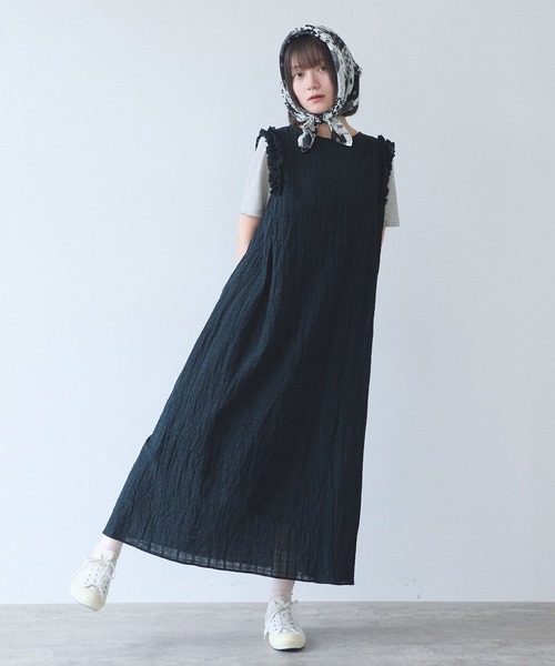 bulle de savon(ビュルデサボン)の「△レノクロス frill ワンピース(ワンピース・レディース・ホワイト/ブラック・FREE)」の15枚目の写真