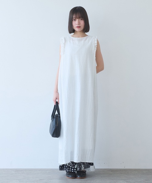 bulle de savon(ビュルデサボン)の「△レノクロス frill ワンピース(ワンピース・レディース・ホワイト/ブラック・FREE)」の5枚目の写真