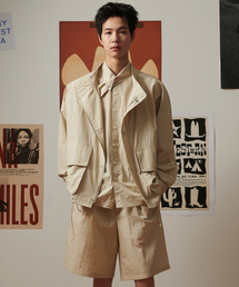 Beyond Closet（-）の「[コレクションライン] ラックステクスチャーライトファブリックブルゾンベージュ（MA-1）」