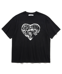 KNITTED（ニッティド）の「ヴィンテージハートTシャツ BLACK-WHITE（Tシャツ/カットソー）」