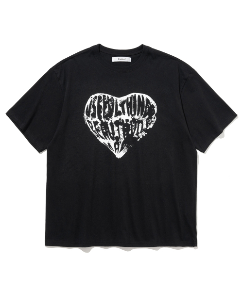 KNITTED(ニッティド)の「ヴィンテージハートTシャツ BLACK-WHITE(Tシャツ/カットソー・レディース・その他・LARGE/MEDIUM/X-LARGE)」の1枚目の写真