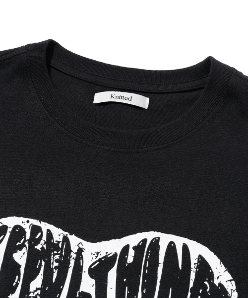 KNITTED(ニッティド)の「ヴィンテージハートTシャツ BLACK-WHITE(Tシャツ/カットソー・レディース・その他・LARGE/MEDIUM/X-LARGE)」の2枚目の写真