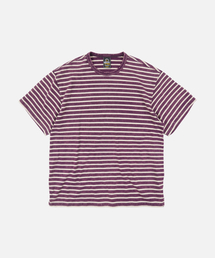 VINTAGE FADED STRIPE HALF TEE _ PURPLE