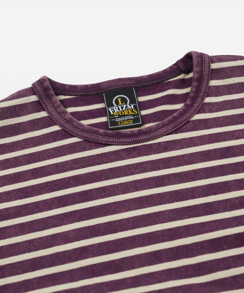 FRIZMWORKS(フリズムワークス)の「VINTAGE FADED STRIPE HALF TEE _ PURPLE(Tシャツ/カットソー・メンズ・その他・MEDIUM/LARGE/X-LARGE/SMALL)」の3枚目の写真