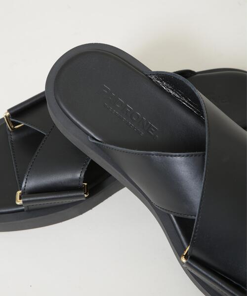 PADRONE(パドローネ)の「PADRONE THE STANDARD LINE/別注CROSS STRAP SANDAL/クロスストラップ(サンダル・メンズ・ブラック・42/41/40)」の2枚目の写真
