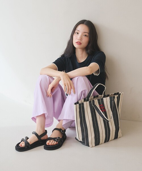 BEAUTY&YOUTH UNITED ARROWS（ビューティーアンドユースユナイテッドアローズ）の「ダブルクロス ベルト バックストラップ サンダル（サンダル・レディース・オリーブ/ブラック・38/37/36）」の4枚目の写真