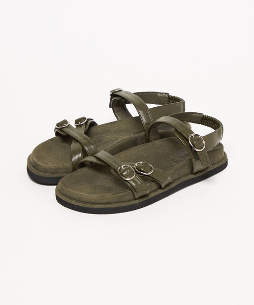 BEAUTY&YOUTH UNITED ARROWS（ビューティーアンドユースユナイテッドアローズ）の「ダブルクロス ベルト バックストラップ サンダル（サンダル・レディース・オリーブ/ブラック・38/37/36）」の14枚目の写真