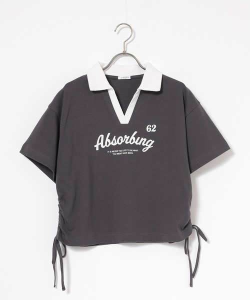 Honeys(ハニーズ)の「【UVカット】衿付ロゴトップス(Tシャツ/カットソー・レディース・ピンク/ホワイト/スミクロ/ネイビー・L/M/S)」の20枚目の写真