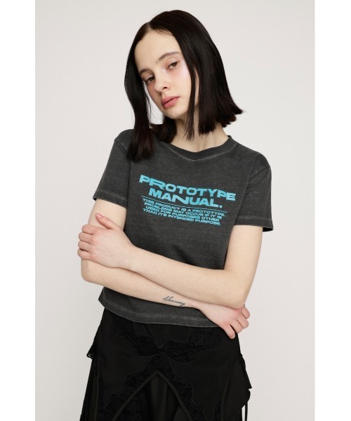 SLY(スライ)の「COMPACT LOGO T/SH コンパクト ロゴ Tシャツ 半袖 夏服 春服(Tシャツ/カットソー・レディース・ホワイト/ライトブラック/ピンク/ブラック・FREE)」の14枚目の写真
